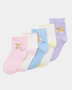 Baby Girls Design Socks - Pack Of 5