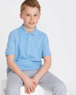 Boys Stain Release Short-Sleeved Slim Polo Shirts - Pack Of 2
