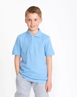 Boys Stain Release Short-Sleeved Slim Polo Shirts - Pack Of 2