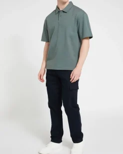 Camp Collar Texture Polo Top