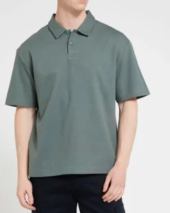 Camp Collar Texture Polo Top