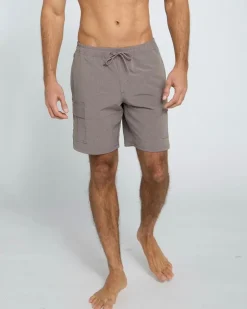 Cargo Grid Fabric Swim Shorts