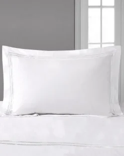 Francis Brennan the Collection White Stripe Oxford Pillowcase