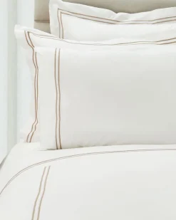 Francis Brennan the Collection Mink Double Stripe Housewife Pillowcases