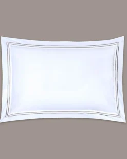 Francis Brennan the Collection Mink Double Stripe Oxford Pillowcase