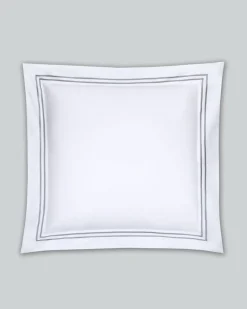 Francis Brennan the Collection Grey Euro Double Stripe Pillowcase