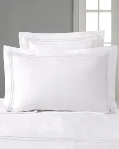 Francis Brennan the Collection White Double Stripe King Oxford Pillowcase