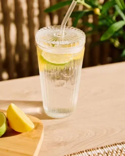 Glass With Straw And Lid