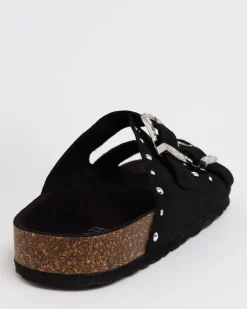 Leather Stud Footbed Sandals