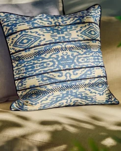 Paul Costelloe Living Blue Print Cushion With Pipe
