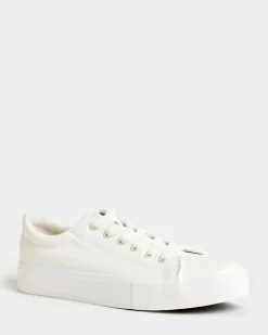 Platform Lace Up White Trainers