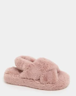 Plush Fur Crossover Sliders