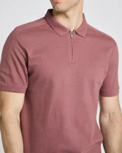 Slim Fit Panel Popcorn Polo