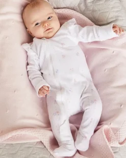 Two-Way-Zip Frill Floral Sleepsuit (Newborn-12 Months)